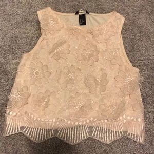 Embroidered Floral Crop Top